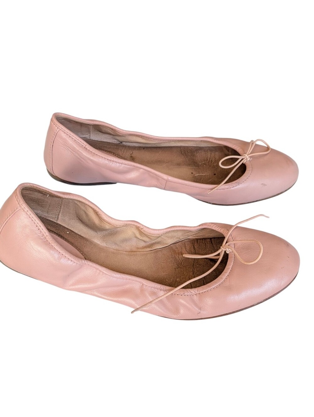 Bloch Pink Leather Ballet Flats with Bow Size 8 Casual Comfort Classic 38.5